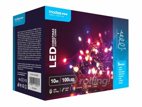 Electric string lights, Modee Lighting LED Rope, 100 LEDs, colored, 10 m