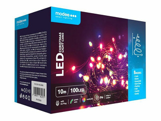 Elektriskā lampiņu virtene, Modee Lighting LED Rope, 100 LED, krāsaina, 10m
