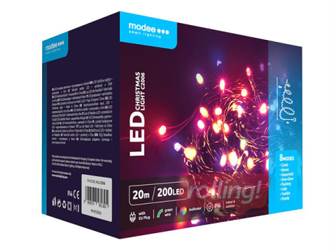 Электрическая гирлянда, Modee Lighting LED Rope, 200 светодиодов, цветная, 20 м