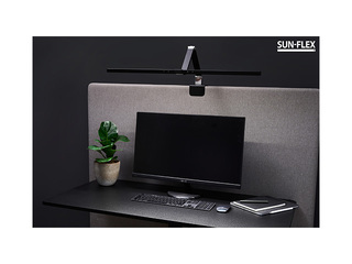 Galda lampa Sun-Flex Screenlite Panel, LED, 12W, regulējams spilgtums, melna