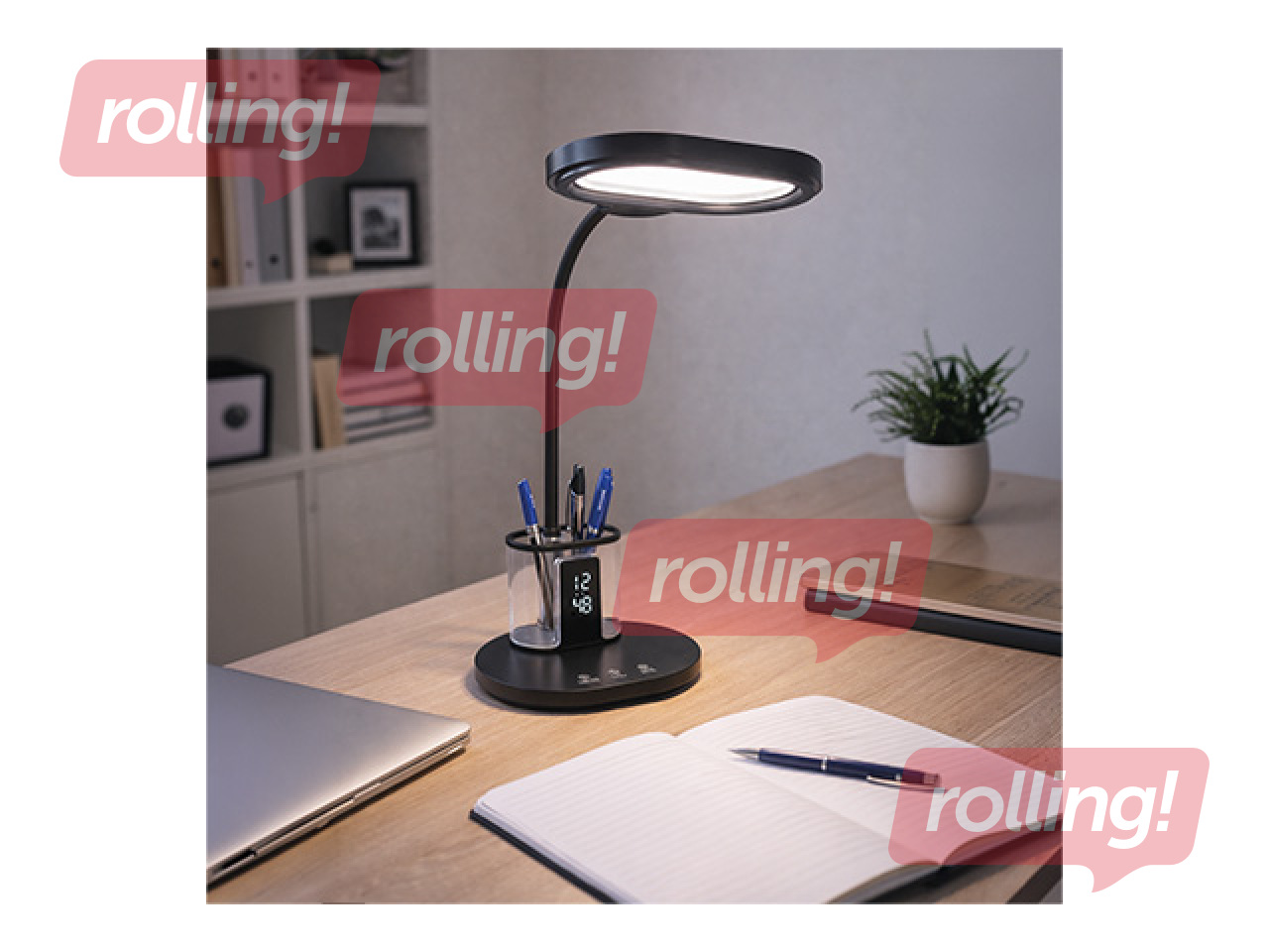 Galda lampa Struhm Elipso, LED, 12W, melna