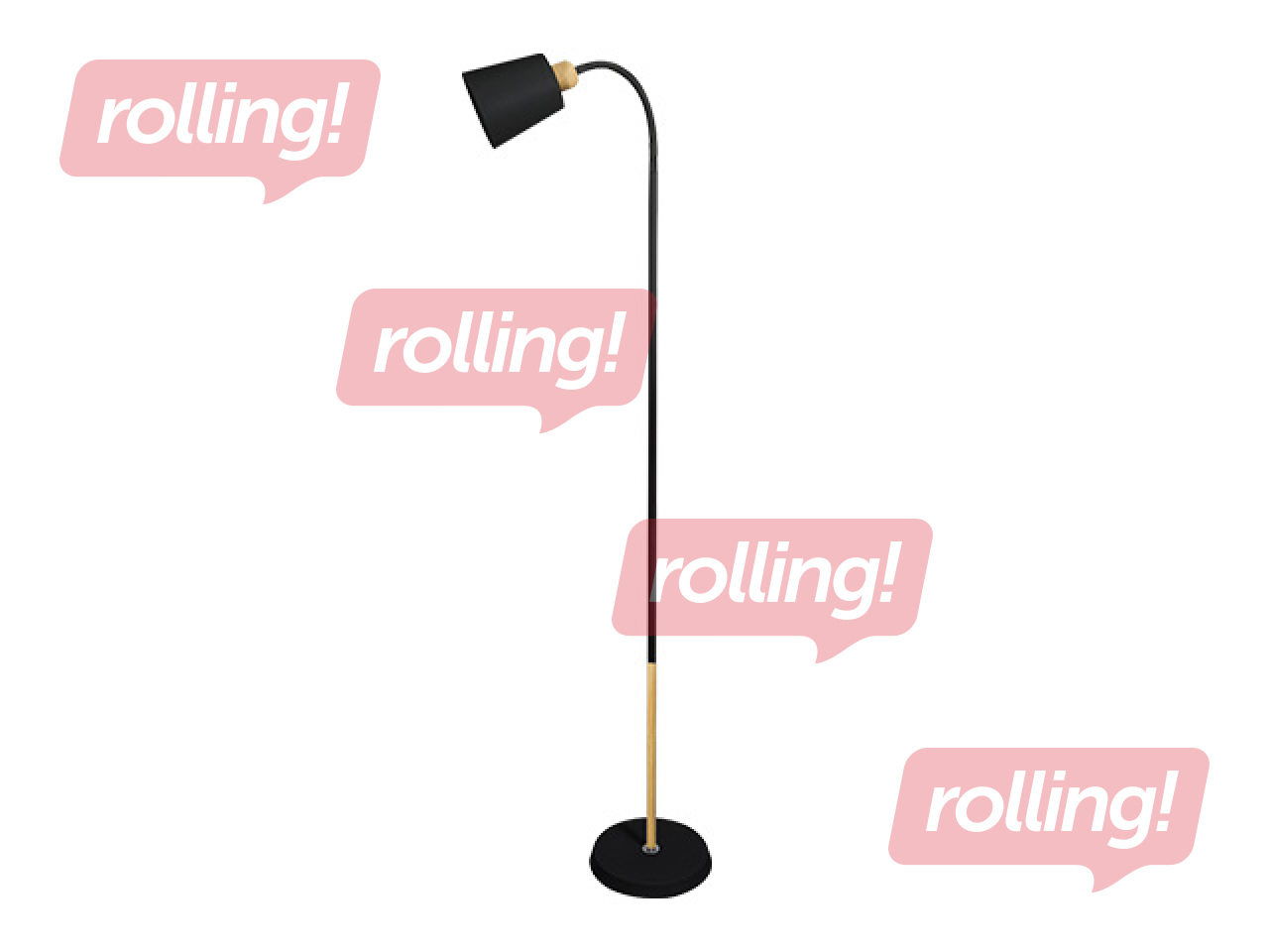 Stāvlampa Orno Grace, melna, 160cm