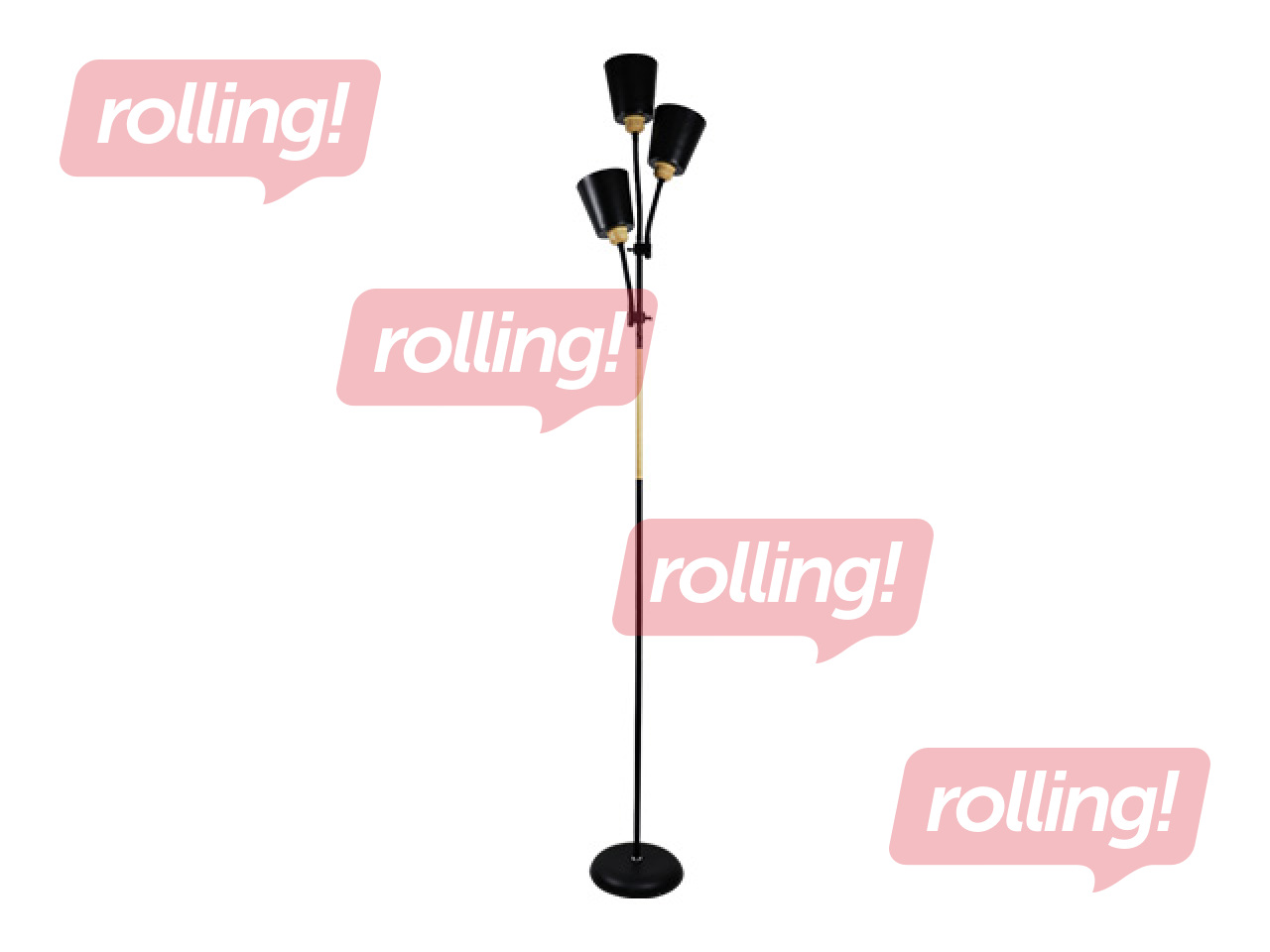 Stāvlampa Orno Grace Triple, E27, 18W, melna, 192cm