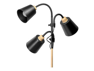 Stāvlampa Orno Grace Triple, E27, 18W, melna, 192cm