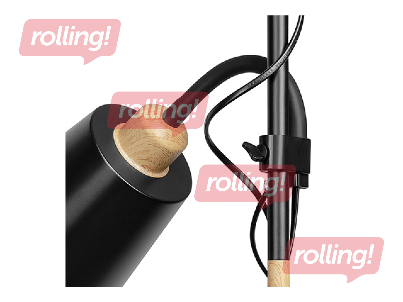 Stāvlampa Orno Grace Triple, E27, 18W, melna, 192cm