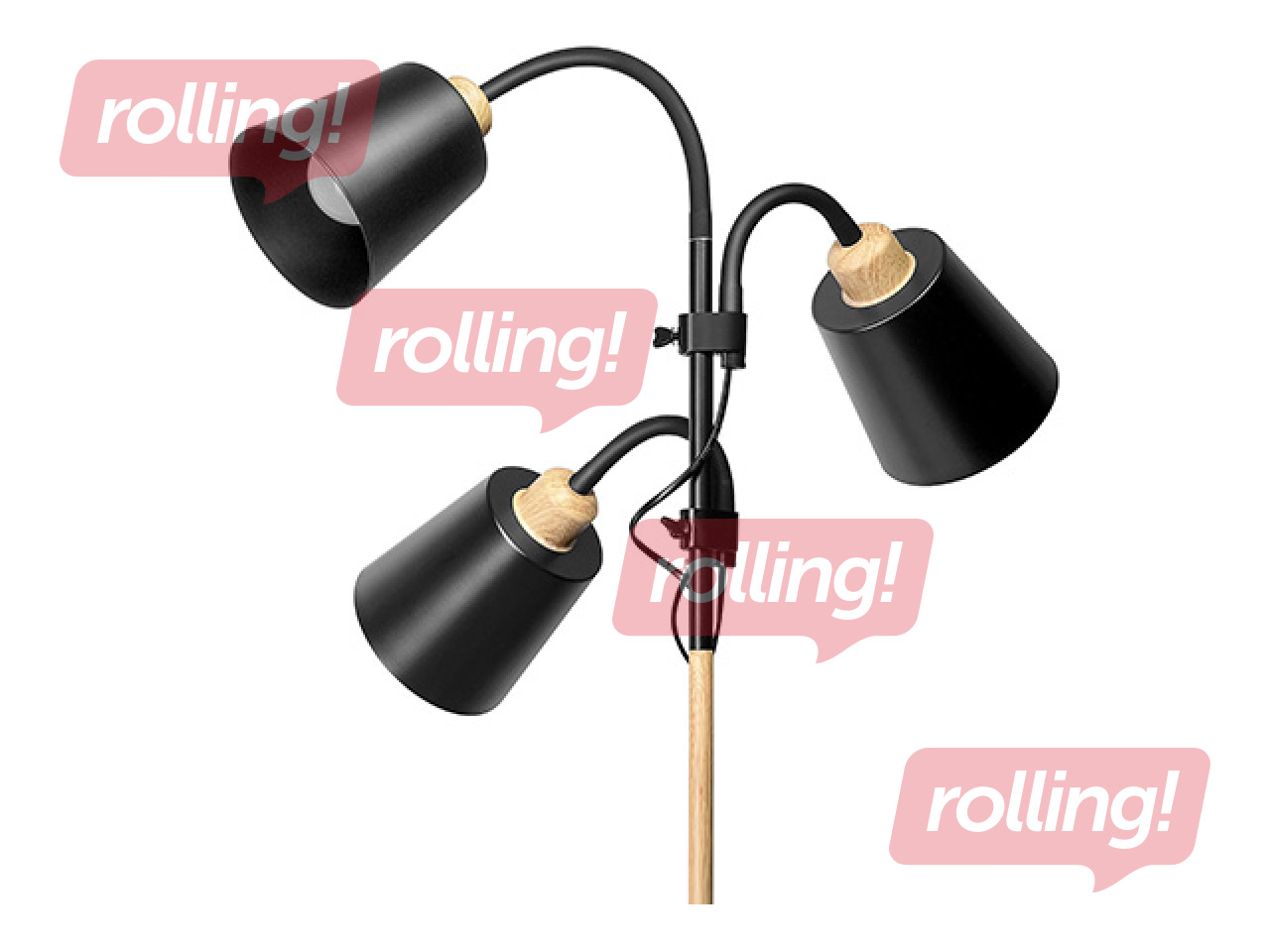 Stāvlampa Orno Grace Triple, melna, 192cm