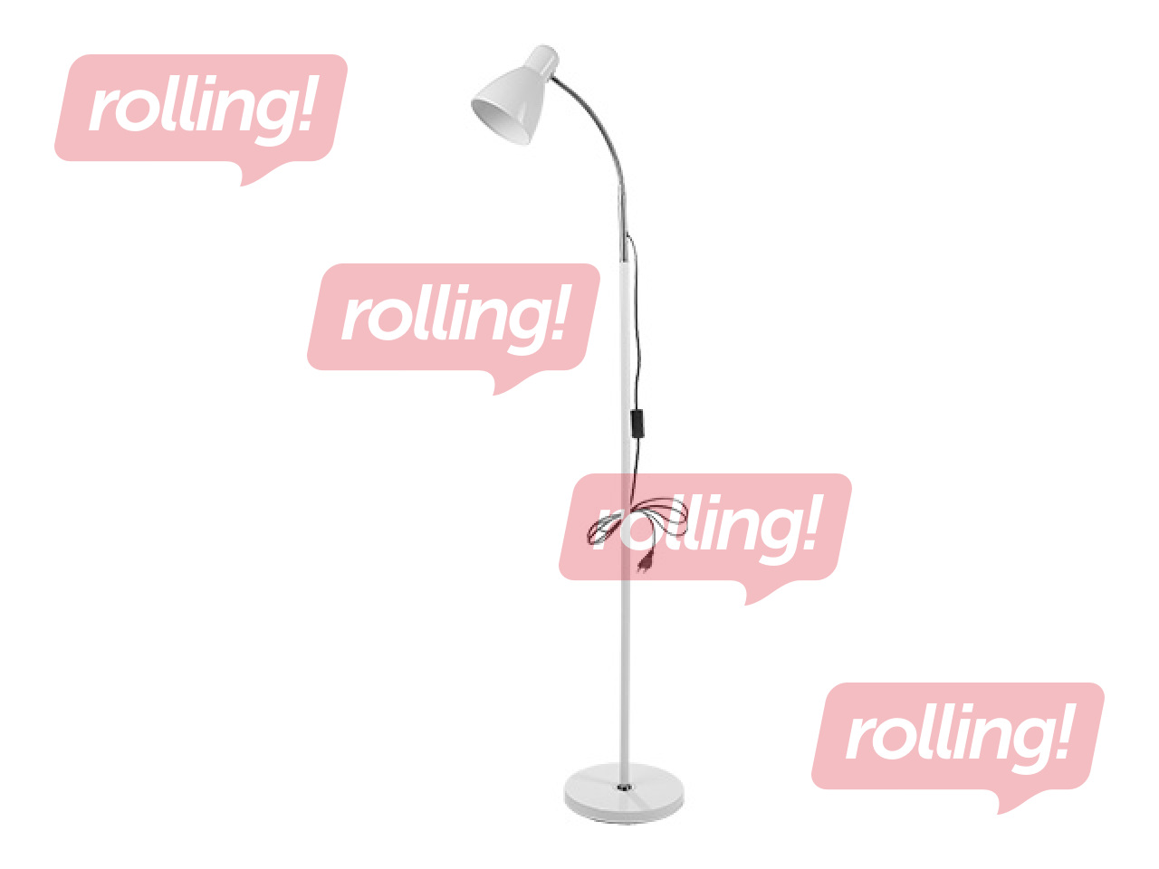 Stāvlampa Orno LAR, E27, 20W, balta, 160cm