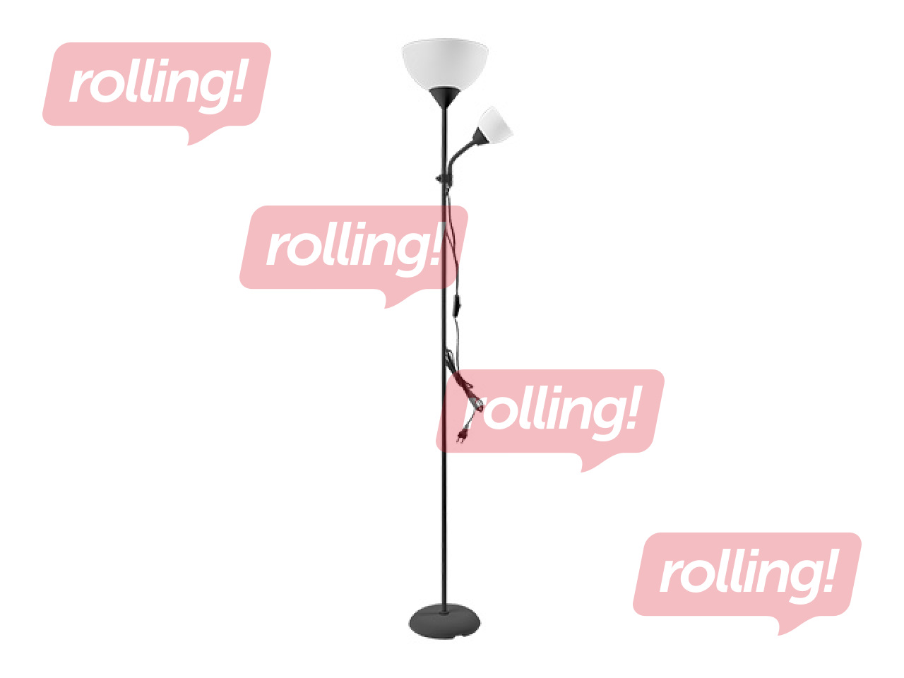 Stāvlampa Orno Urlar, E14 un E27, 25W un W40,melna, 175cm
