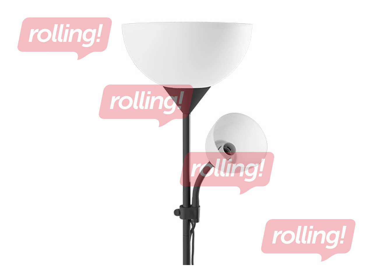 Stāvlampa Orno Urlar, E14 un E27, 25W un W40,melna, 175cm