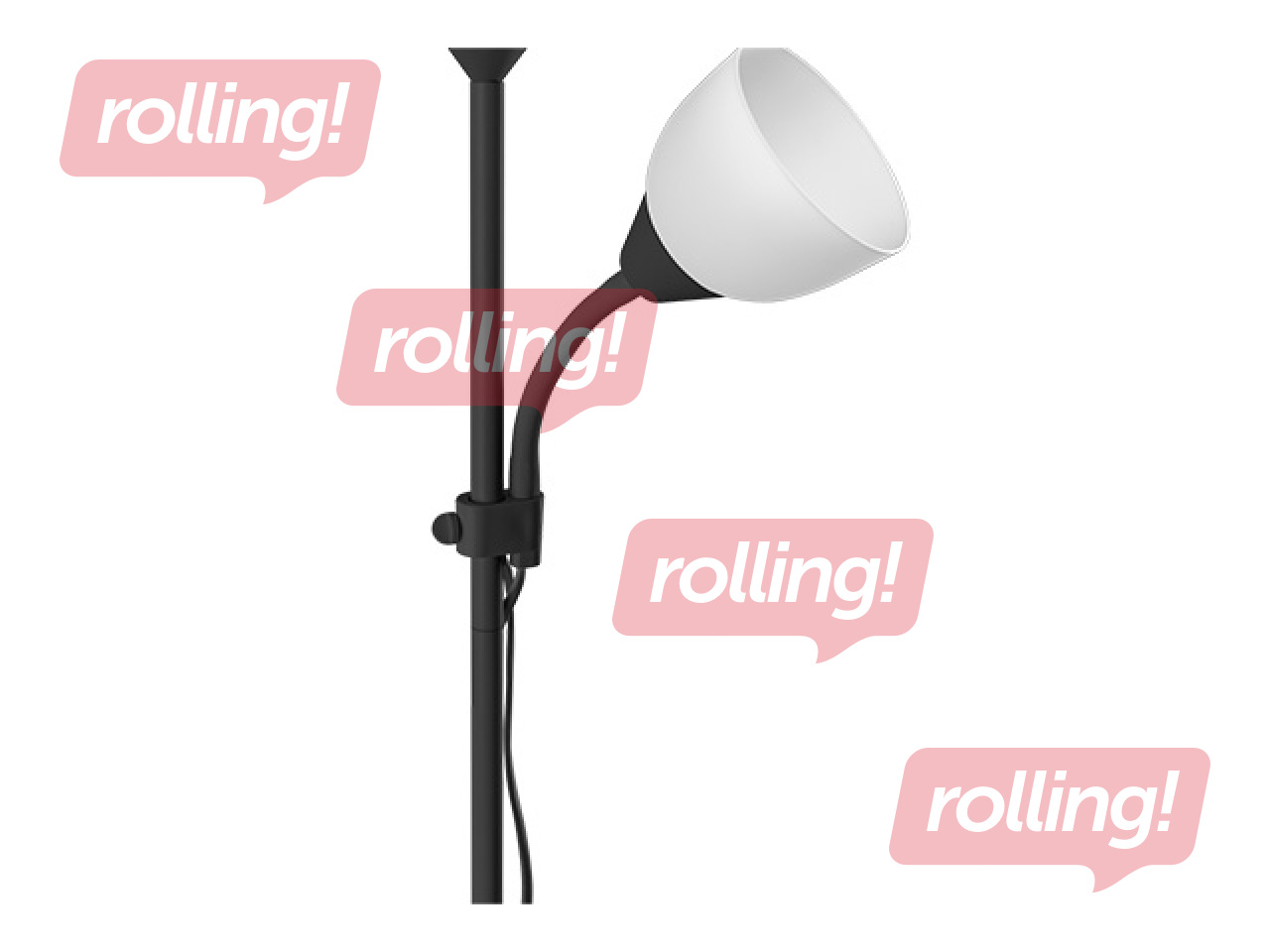 Stāvlampa Orno Urlar, E14 un E27, 25W un W40,melna, 175cm