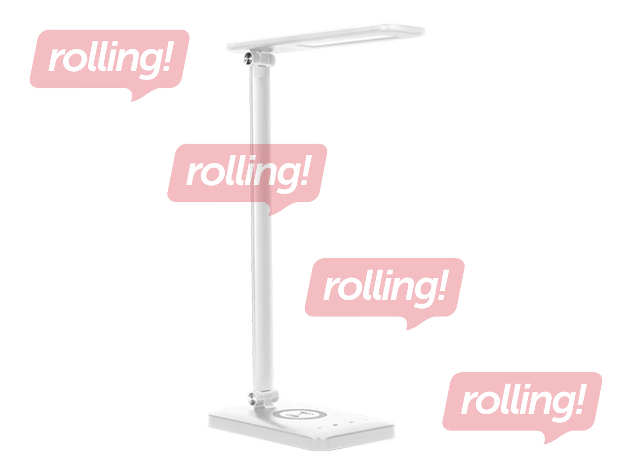 Galda lampa Virone, ar bezvadu lādētāju, LED, 7W, regulējams spilgtums, balta