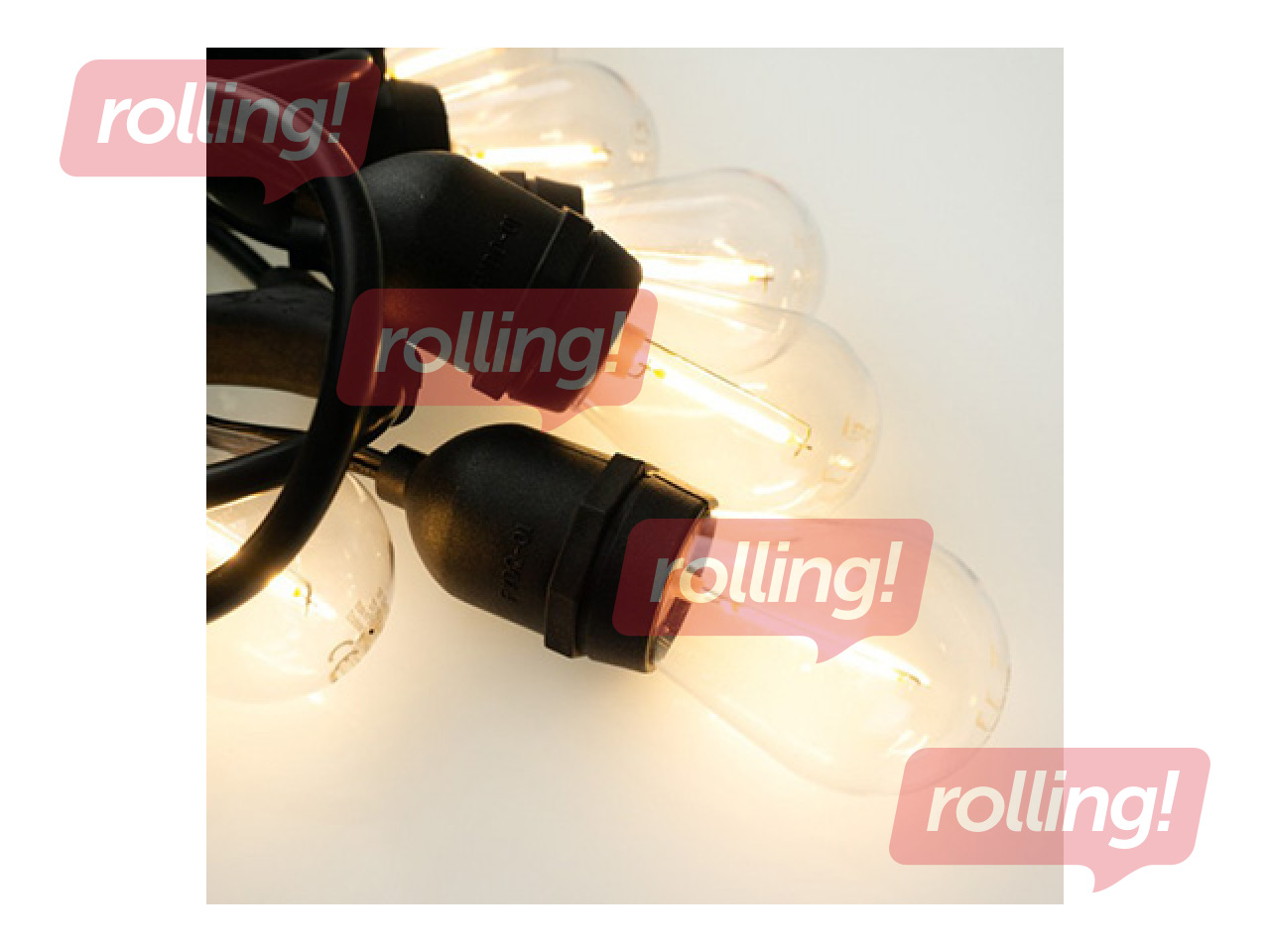 Gaismas virtene LED, virtene 10m +10 x G45 E27 1W 2700K, silti balta