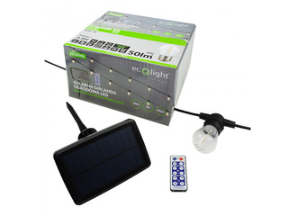 Saules virtene LED, virtene 10m +10 x G45 E27 0.3W 2700K, silti balta