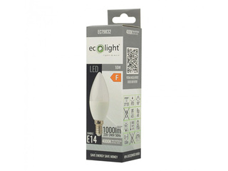 Spuldze Eco Light LED E14 10W 3000K 900lm, silti balta