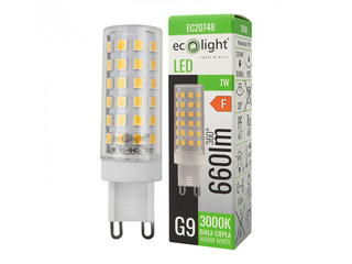 Lambipirn Eco Light, LED G9, 7W 3000K, 660lm, soe valge
