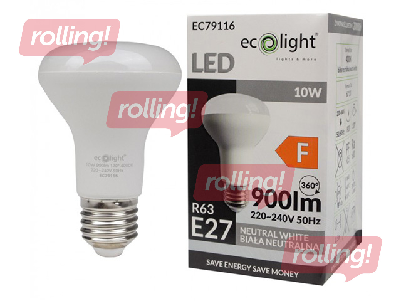 Lambipirn Eco Light, LED R63, E27, 10W, 4000K, 900lm, neutrallne valge
