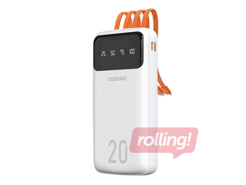 Mobilais lādētājs Duado PowerBank 20000mAh USB-C + micro USB +Lightning balts (Duado K6Pro+)