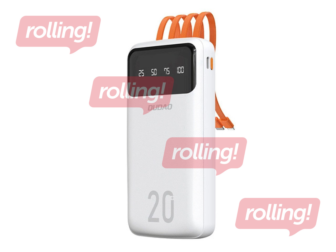 Mobilais lādētājs Duado PowerBank 20000mAh USB-C + micro USB +Lightning balts (Duado K6Pro+)