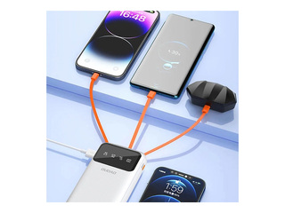 Mobilais lādētājs Duado PowerBank 20000mAh USB-C + micro USB +Lightning balts (Duado K6Pro+)