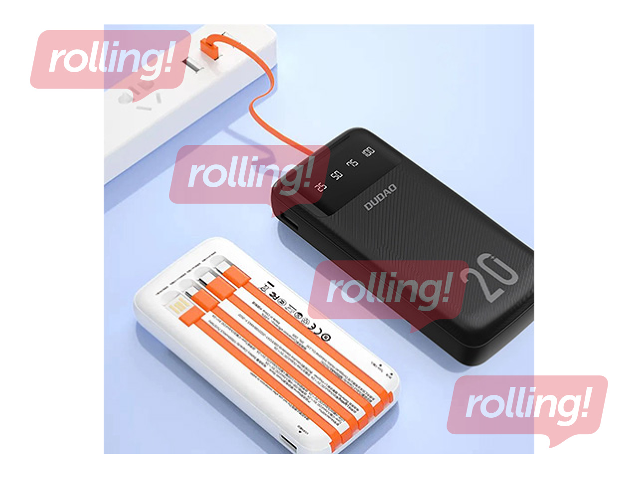 Мобильный зарядное устройство Duado PowerBank 20000mAh USB-C + micro USB +Lightning balts (Duad