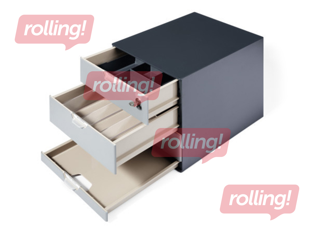 Skapītis konferenču telpām Point Box, antracīts