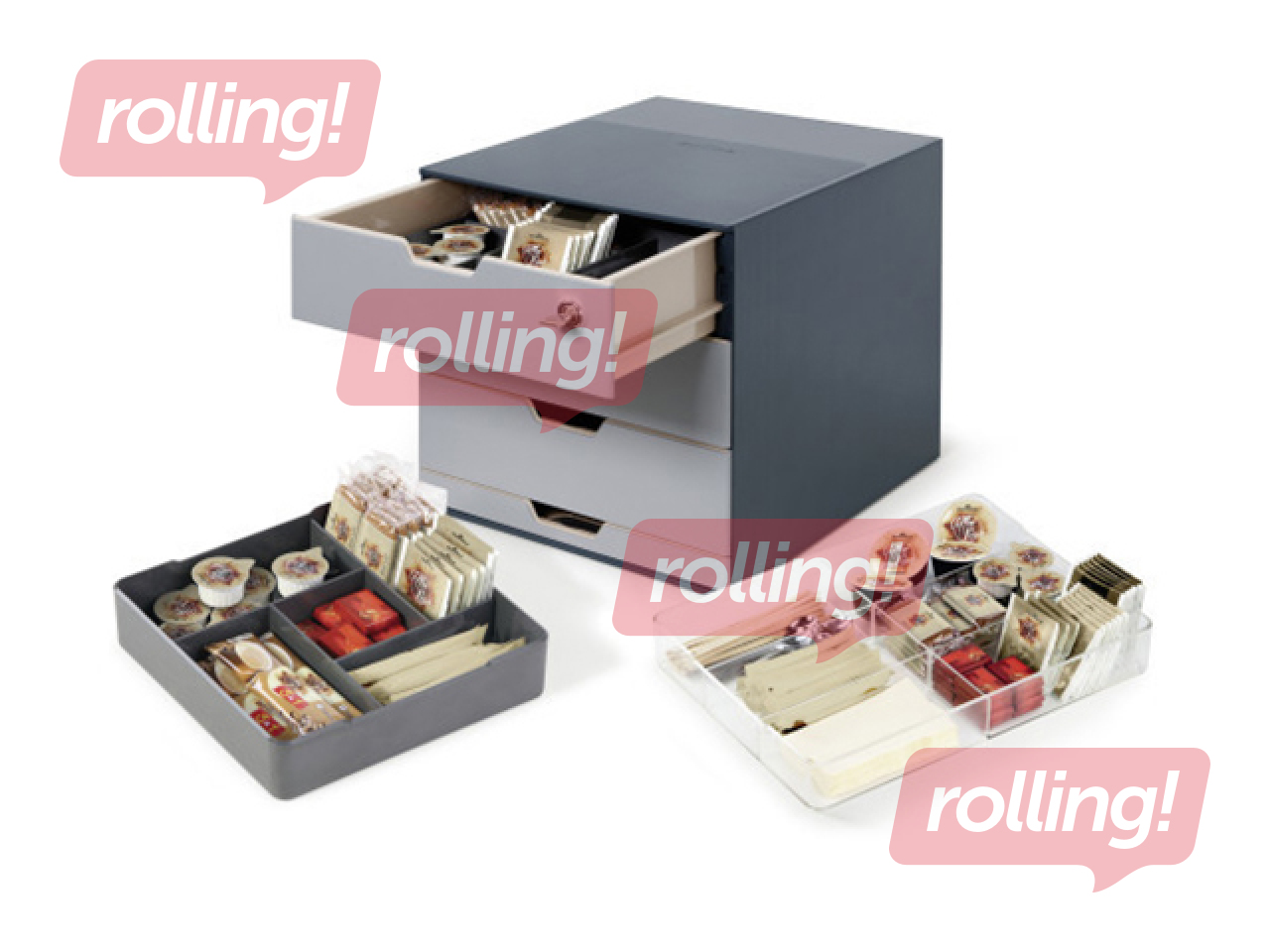 Skapītis konferenču telpām Point Box, antracīts