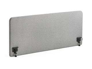 Desk partition, with brackets, light grey, 160x65cm