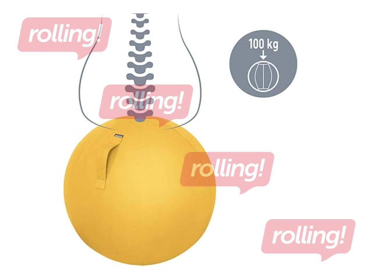 Līdzsvara bumba Leitz Ergo Cosy Active, dzeltena, 65cm