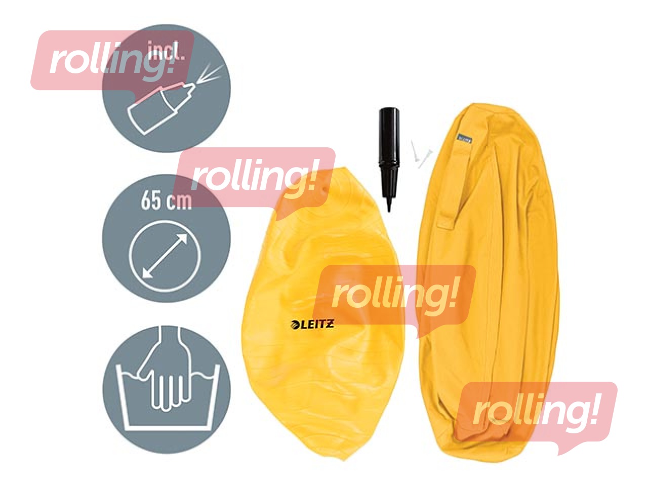 Tasakaalupall Leitz Ergo Cosy Active, kollane, 65 cm