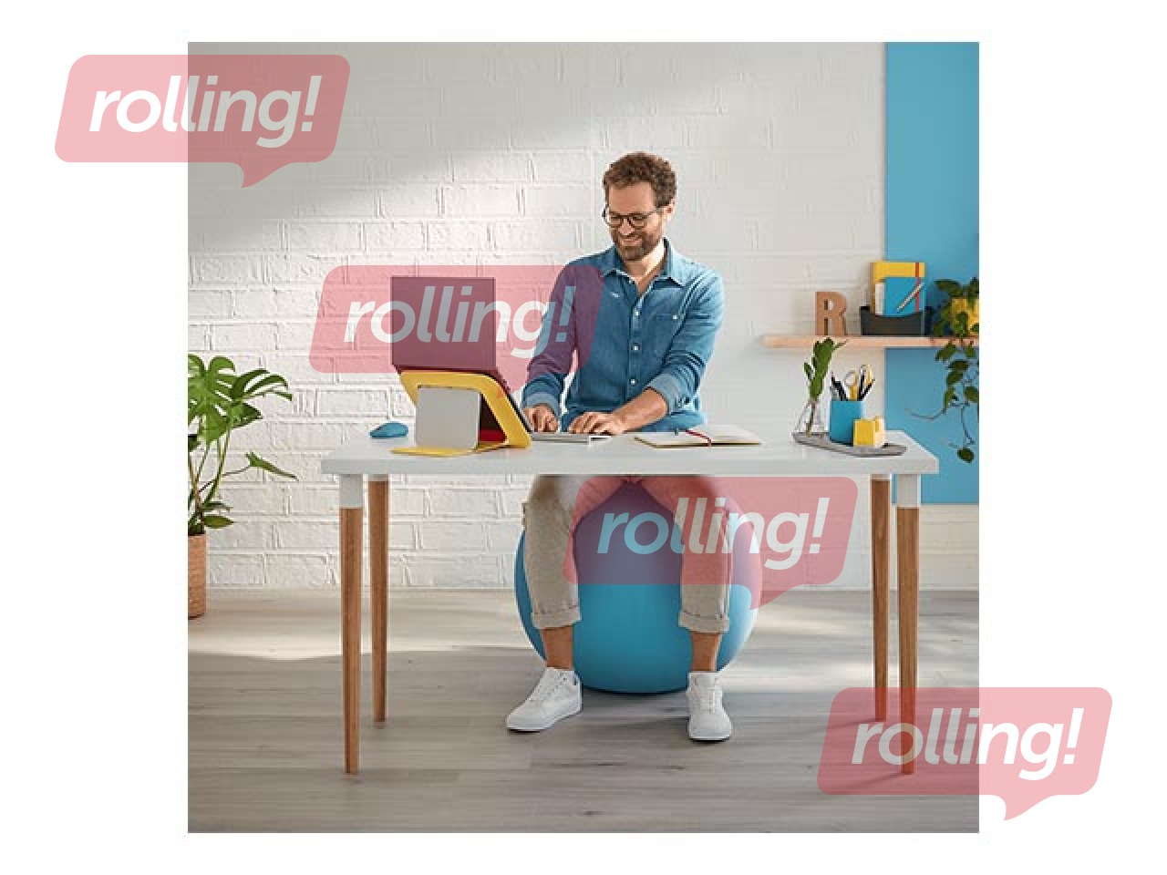 Balance ball Leitz Ergo Cosy Active, calm blue, 65cm