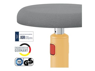Multifunctional, adjustable chair Leitz Ergo Cosy, grey/yellow
