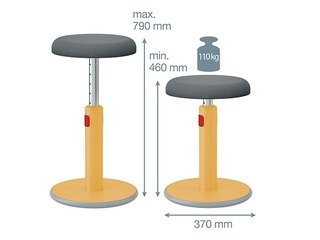 Multifunctional, adjustable chair Leitz Ergo Cosy, grey/yellow
