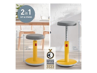 Multifunctional, adjustable chair Leitz Ergo Cosy, grey/yellow