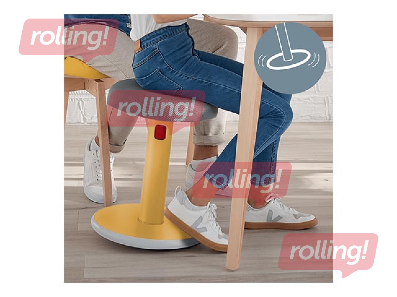 Multifunctional, adjustable chair Leitz Ergo Cosy, grey/yellow