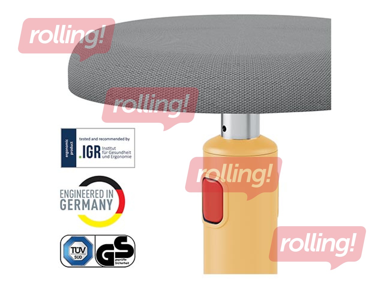 Multifunkcionāls, regulējams krēsls Leitz Ergo Cosy, pelēks/dzeltens