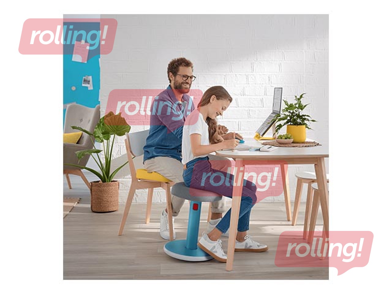 Multifunkcionāls, regulējams krēsls Leitz Ergo Cosy, pelēks/zils