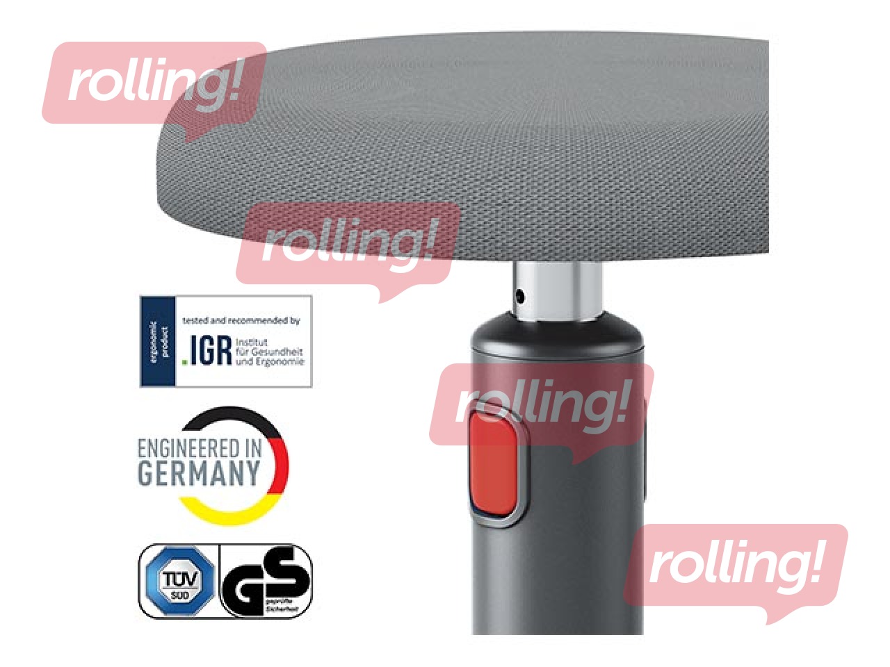 Multifunkcionāls, regulējams krēsls Leitz Ergo Cosy, pelēks