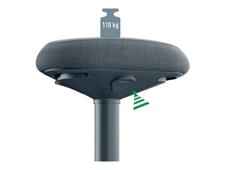 Aktīvās sēdēšanas krēsls Leitz Ergo, ar komfortablu sēdekli, pelēks