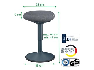 Aktīvās sēdēšanas krēsls Leitz Ergo, ar komfortablu sēdekli, pelēks