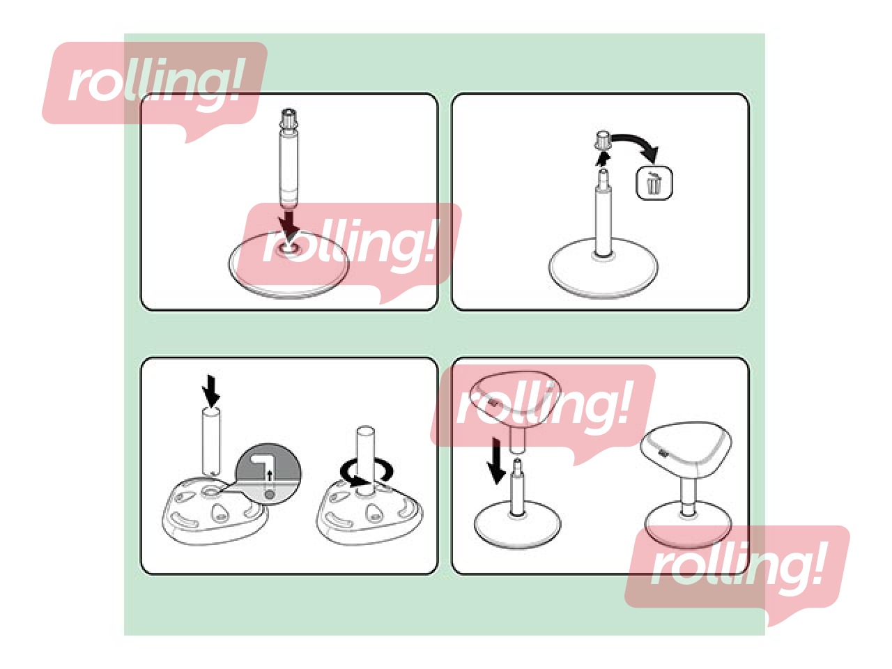 Aktīvās sēdēšanas krēsls Leitz Ergo, ar komfortablu sēdekli, pelēks