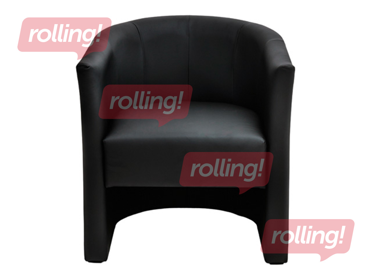 Single-seat artificial leather chair, DISKO, black