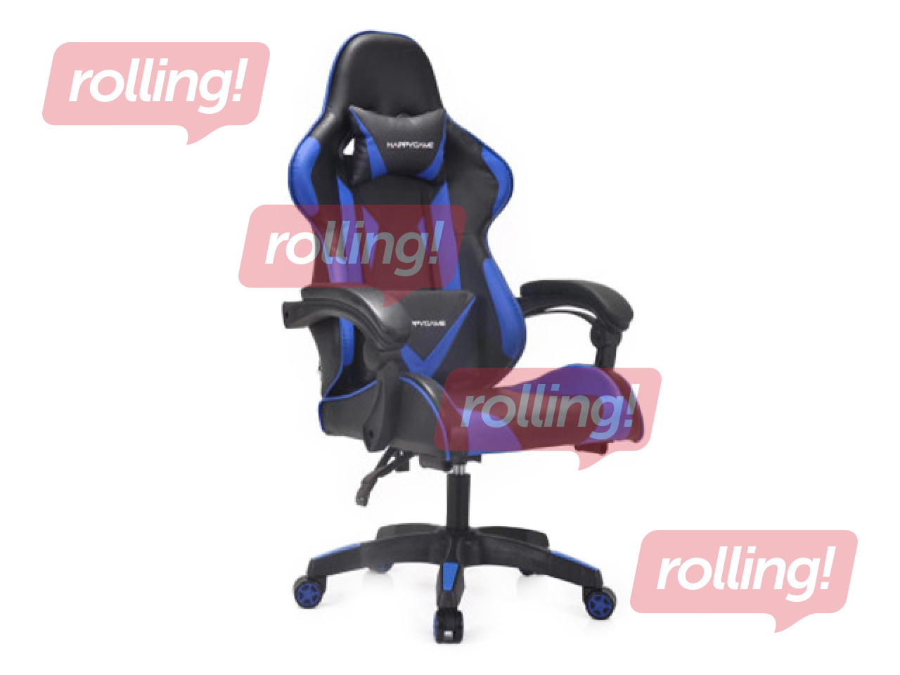 Spēļu krēsls Happy Game, 7911, melns ar zilu