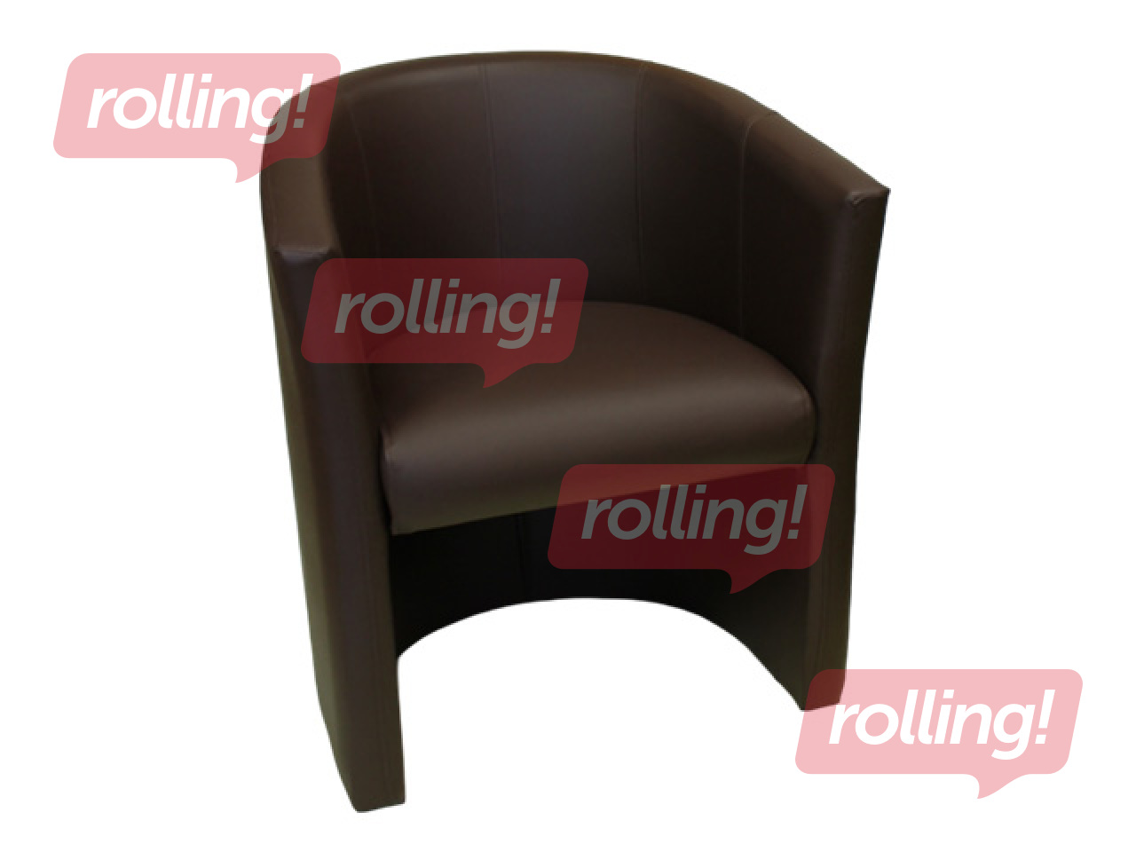 Krēsls Club, mākslīgā āda, tumši brūns