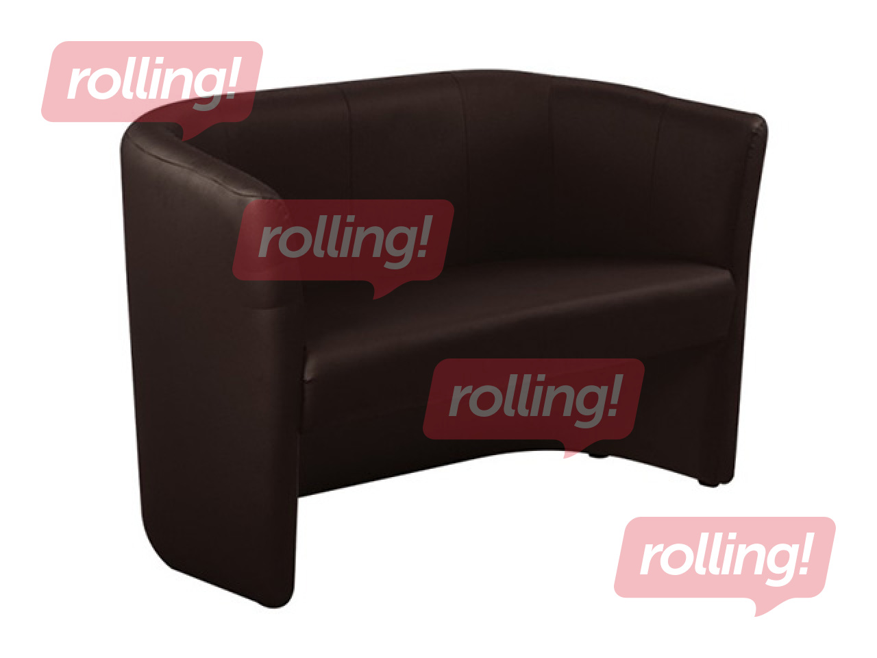 Sofa Club Duo, artificial leather, dark brown