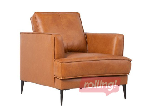 Armchair Leo, leather, artificial leather, light brown
