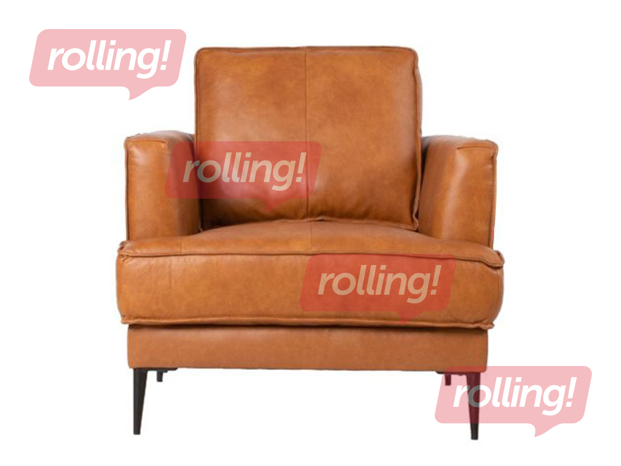 Armchair Leo, leather, artificial leather, light brown