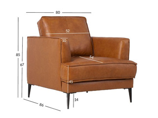 Krēsls Leo, āda, mākslīgā āda, gaiši brūns