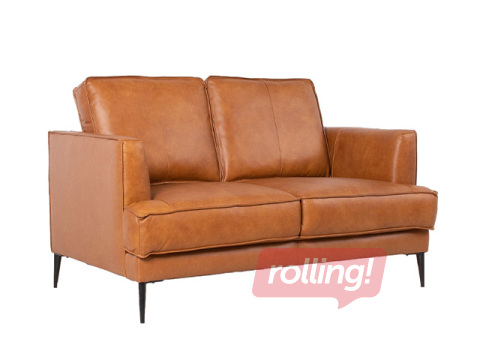 Sofa Leo, leather, artificial leather, light brown