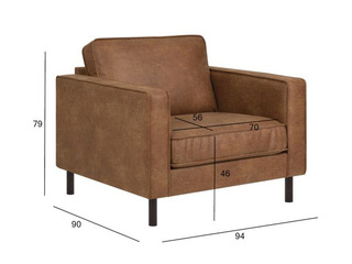 Krēsls Lucas, mākslīgā āda, brūns