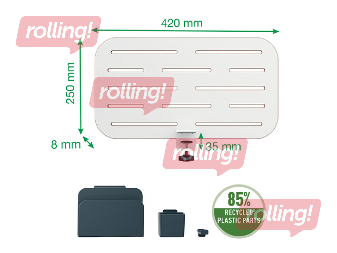 Desk organiser Leitz Ergo, perforated, white, 42x25cm